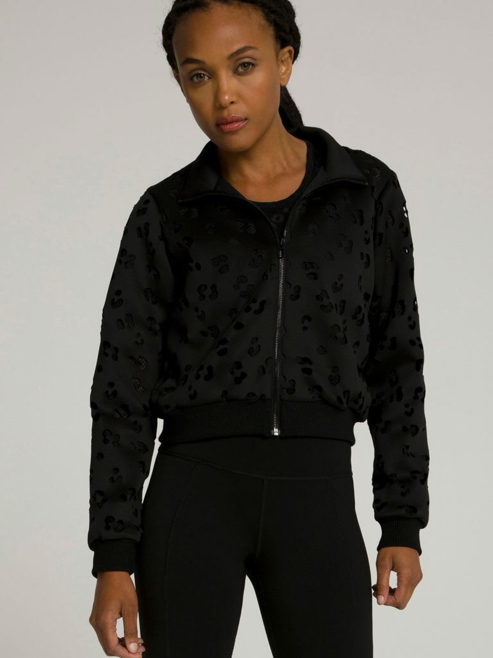 GOOD AMERICAN Laser Scuba Crop Jacket L 3 - Picture 3 of 6